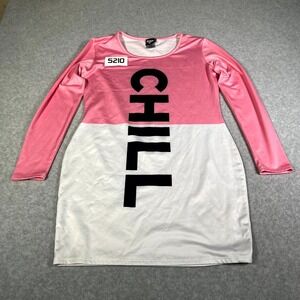 Modern Hero Chill Pill Halloween Costume Dress Women Medium Pink White Spell Out